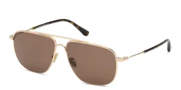 Shop TOM FORD Aviator Sunglasses in Shiny Rose Gold online.