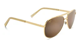 Shop Maui Jim Seacliff Unisex Wide Aviator Sunglasses in Gold online.