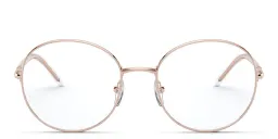 Shop PRADA Round Eyeglasses in Pink Gold online.