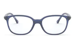Shop Ray-Ban Junior Kids Square Eyeglasses in Transparent Blue online.