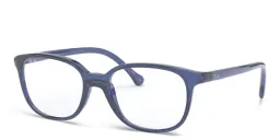 Shop Ray-Ban Junior Kids Square Eyeglasses in Transparent Blue online.
