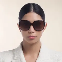 Shop BVLGARI Square Sunglasses in Havana online.