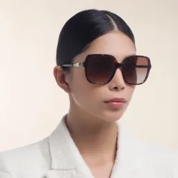 Shop BVLGARI Square Sunglasses in Havana online.