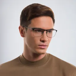 تسوق نظارة طبية مستطيلة جورجو أرماني بلون Matte Black أونلاين.