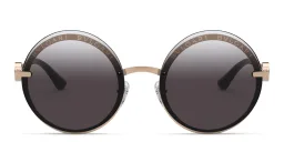 Shop BVLGARI Rimless Round Sunglasses in Pink Gold online.