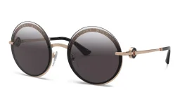 Shop BVLGARI Rimless Round Sunglasses in Pink Gold online.