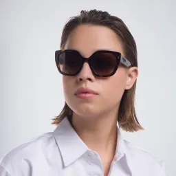 Shop PRADA Cat Eye Sunglasses in Havana online.