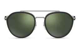 Shop BVLGARI Round Sunglasses in Grey online.