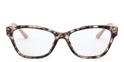 Shop PRADA Rectangle Eyeglasses in Havana Pink online.