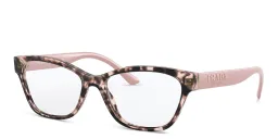 Shop PRADA Rectangle Eyeglasses in Havana Pink online.