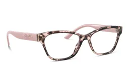 Shop PRADA Rectangle Eyeglasses in Havana Pink online.