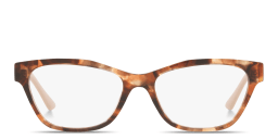 Shop PRADA Rectangle Eyeglasses in Caramel Havana online.