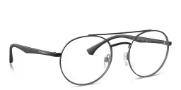 Shop Emporio Armani Round Eyeglasses in Black online.