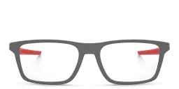 Shop Oakley Port Bow Rectangle Eyeglasses in Satin Light Steel online.