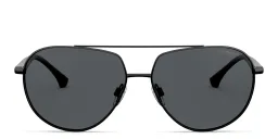 تسوق نظارة شمسية أفياتور كبيرة امبوريو أرماني بلون Matte Black أونلاين.