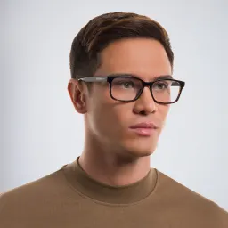 Shop GUCCI Wide Rectangle Eyeglasses in Havana online.