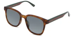 Shop GUCCI Rectangle Sunglasses in Havana online.