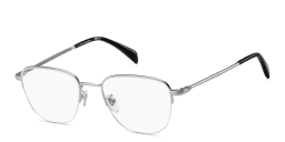 Shop DAVID BECKHAM Half Rim Square Eyeglasses in Palladium Havana online.