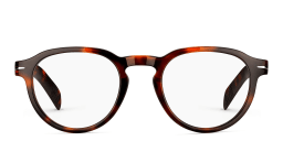 Shop DAVID BECKHAM Round Eyeglasses in Red Havana online.
