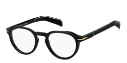 Shop DAVID BECKHAM Round Eyeglasses in Black online.