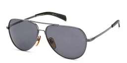 Shop DAVID BECKHAM Wide Aviator Sunglasses in Dark Ruthenium online.