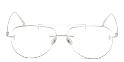 Shop TOM FORD Rimless Wide Aviator Eyeglasses in Silver online.