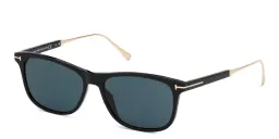 Shop TOM FORD Rectangle Sunglasses in Shiny Black online.