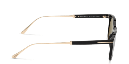 Shop TOM FORD Rectangle Sunglasses in Shiny Black online.