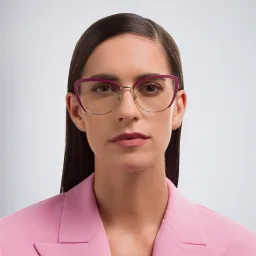 Shop EYE'M Wide Cat Eye Eyeglasses in Red online.