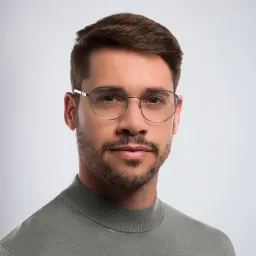 Shop EYE'M Round Eyeglasses in Silver online.