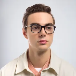 Shop EYE'M Square Eyeglasses in Black Gold online.