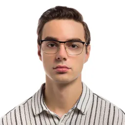 Shop EYE'M Wide Rectangle Eyeglasses in Black online.