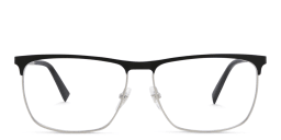 Shop EYE'M Wide Rectangle Eyeglasses in Black & Silver online.