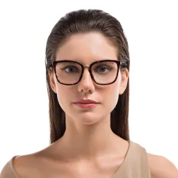 Shop EYE'M Square Eyeglasses in Havana online.