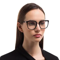 Shop EYE'M Square Eyeglasses in Black online.