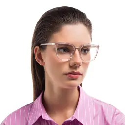 Shop EYE'M Square Eyeglasses in Nude online.