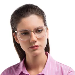 Shop EYE'M Square Eyeglasses in Nude online.