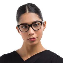 Shop EYE'M Square Eyeglasses in Black online.