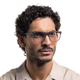 Shop EYE'M Wide Square Eyeglasses in Grey online.