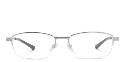 Shop EYE'M Half Rim Rectangle Eyeglasses in Silver online.