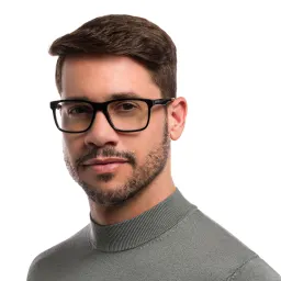 Shop EYE'M Rectangle Eyeglasses in Shiny Black online.