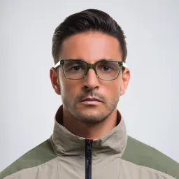 Shop EYE'M Rectangle Eyeglasses in Green online.