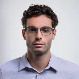 Shop EYE'M Rectangle Eyeglasses in Gunmetal online.