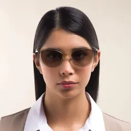 Shop EYE'M Cat Eye Sunglasses in Brown online.