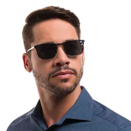 Shop EYE'M Rectangle Sunglasses in Black online.