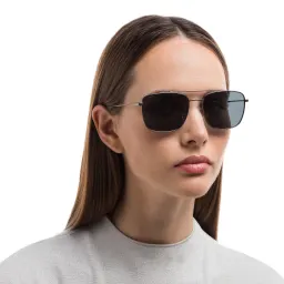 Shop EYE'M Unisex Square Sunglasses in Gunmetal online.
