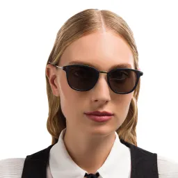Shop EYE'M Unisex Square Sunglasses in Black online.