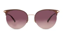 Shop EYE'M Half Rim Round Sunglasses in Red online.