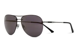 Shop EYE'M Half Rim Wide Aviator Sunglasses in Silver online.