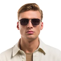 Shop EYE'M Rectangle Sunglasses in Black online.